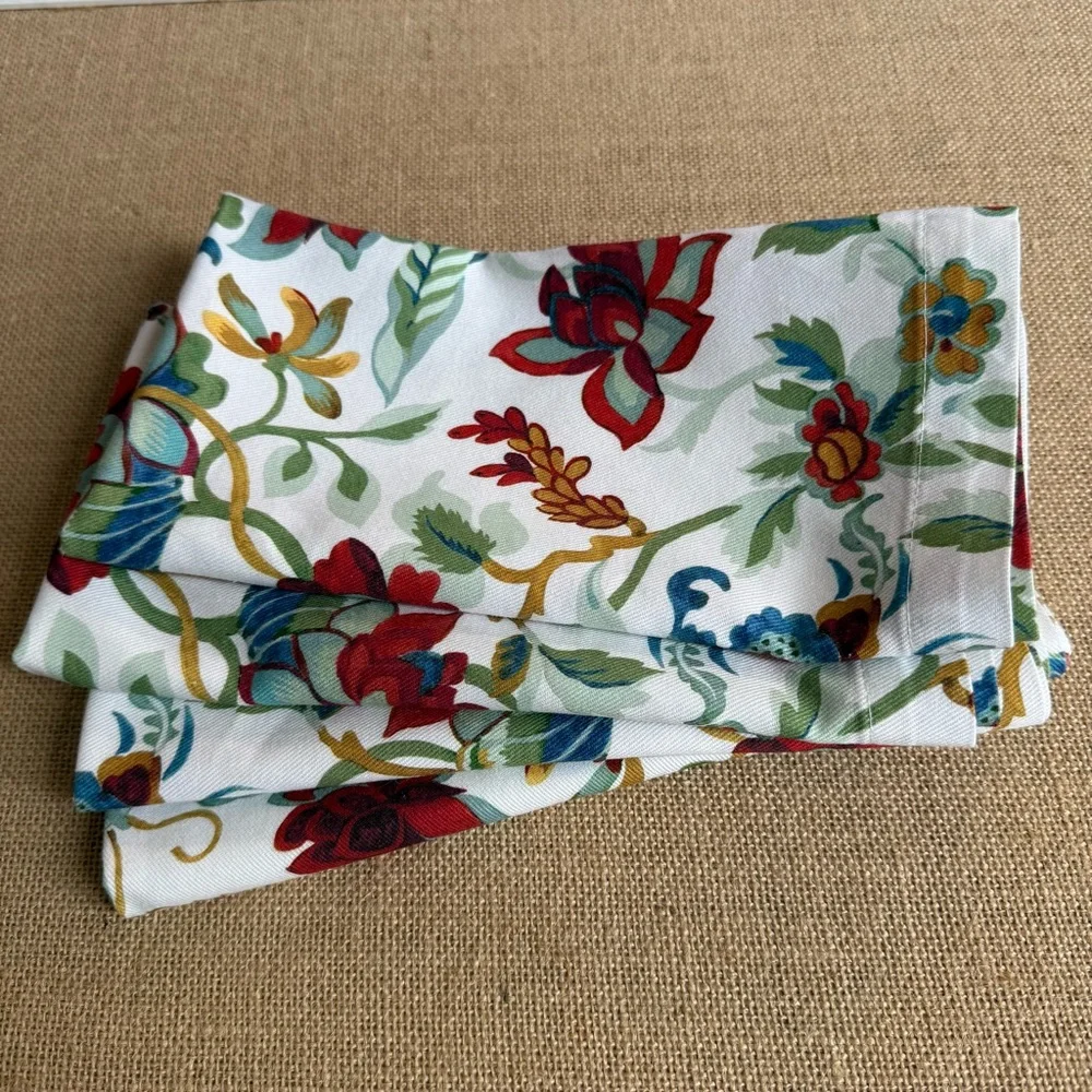 Williams Sonoma Butterfly Floral Multicolor Napkins, Set of 4